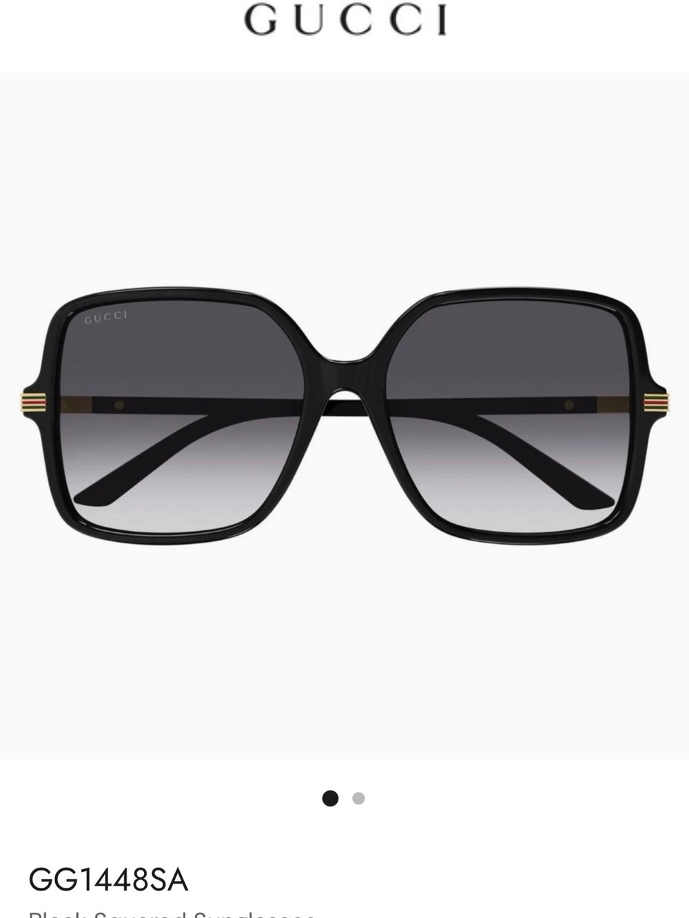 GUCCI Black Gradient Sunglasses with iconic Gucci stripes